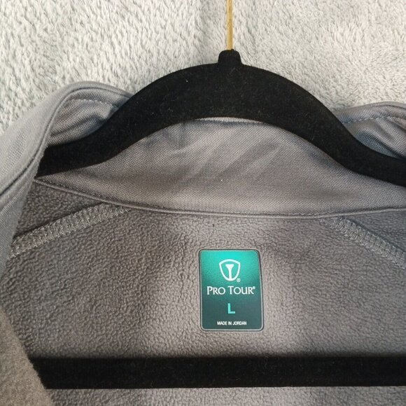 Gray Pullover Jacket 1/4 Zip Fleece Lined w/ Front Pockets SIZE LARGE - Picture 6 of 15